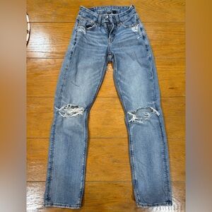 American Eagle Outfitters Blue Skinny Jeans Distressed
